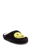 Joe Boxer Plush Mr Lucky Faux Fur Slipper In Black