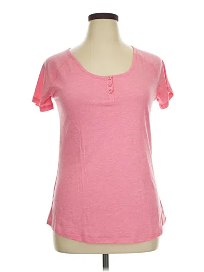 Pre-owned Joe Boxer Short Sleeve Henley Shirt In Pink