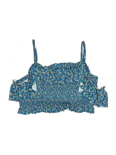 Pre-owned Joe Boxer Swimsuit Top Blue Swimwear