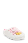 Joe Boxer Yee Haw Winky Smiley Faux Shearling Clog In White