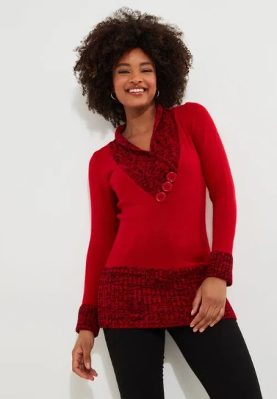 Joe Browns Button Cable Sweater In Red