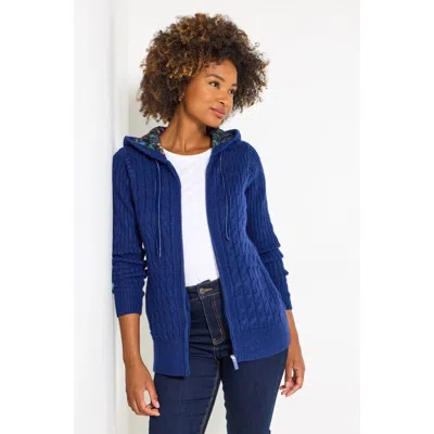 Joe Browns Cable Zip Hoodie In Blue