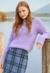 Joe Browns Chunky Cable Pullover In Purple