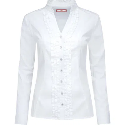 Joe Browns Cotton Ruffle Shirt In White