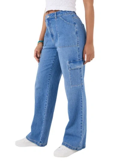 Joe Browns Denim Cargo Pants In Blue