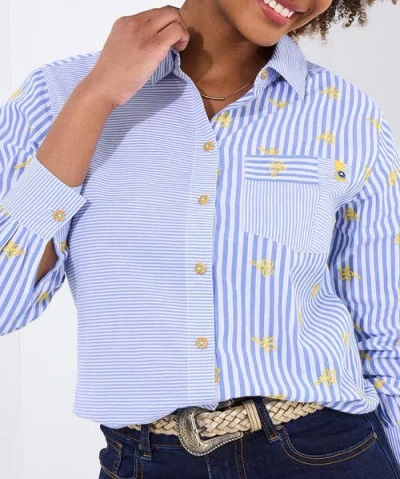 Joe Browns Embroidered Cotton Shirt In Blue