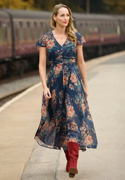 Joe Browns Flutter Sleeve Flyaway Maxi Dress In Multi