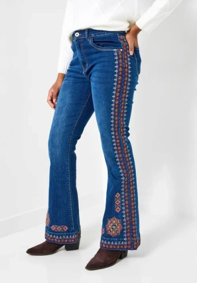 Joe Browns Groovy Embroidered Bootcut Jeans In Blue
