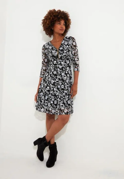 Joe Browns Lace Zip V-neck Midi Dress In Multi