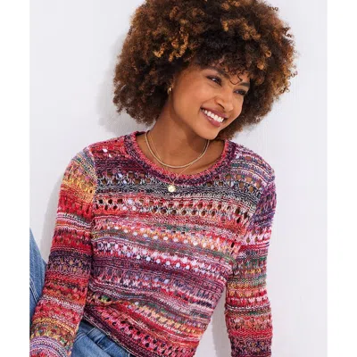 Joe Browns Long Sleeve Pointelle Sweater In Multi