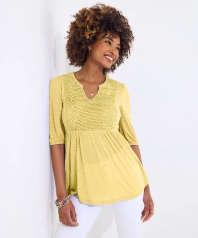 Joe Browns Notch Neck Babydoll Tee In Yellow