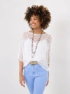 Joe Browns Popcorn Knit Pullover Sweater In White