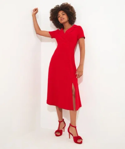 Joe Browns Retro Button Midi Dress In Red