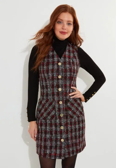 Joe Browns Sleeveless Tweed Dress In Red