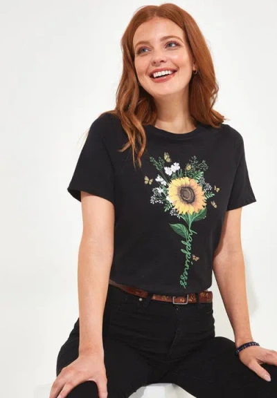 Joe Browns Stretch Cotton Graphic Tee In Black