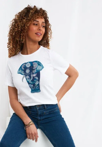 Joe Browns Stretch Cotton Graphic Tee In White