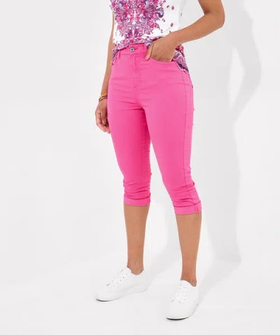 Joe Browns Stretch Denim Capri Pant In Pink
