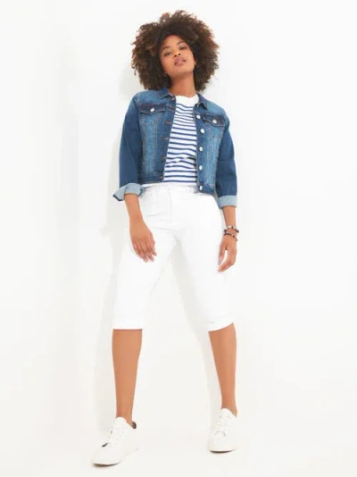 Joe Browns Stretch Denim Capri Pant In White