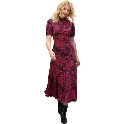 Joe Browns Stretch Knit Mockneck Midi Dress In Red
