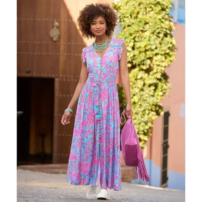 Joe Browns V Neck Ruffle Maxi Dress In Multi