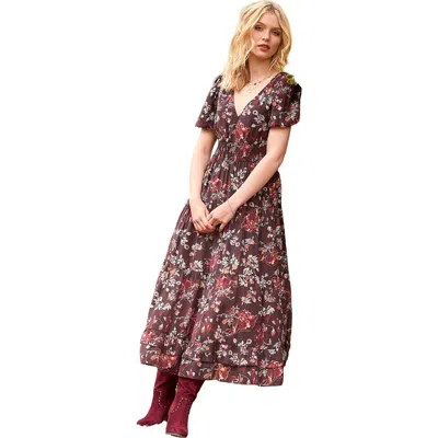 Joe Browns V-neck Flounce Midi Dress In Multi