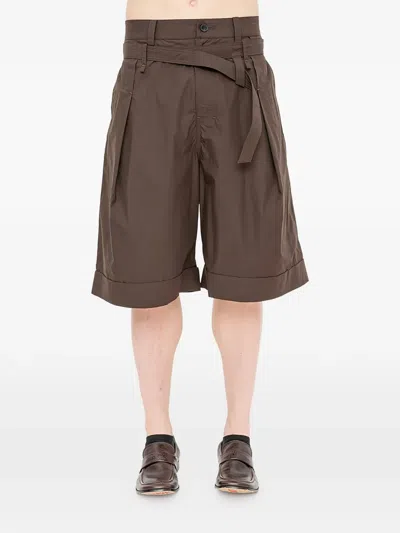 Joe Chia Tabih Belted Shorts In Brown