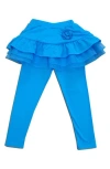 Joe-ella Kid's Skirted Leggings In Blue