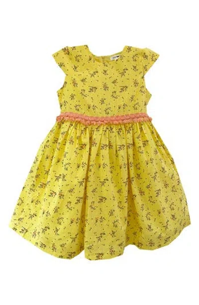 Joe-ella Kids' Embroidered Eyelet Dress In Yellow