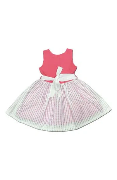 Joe-ella Kids' Gingham Coral Dress In Multi