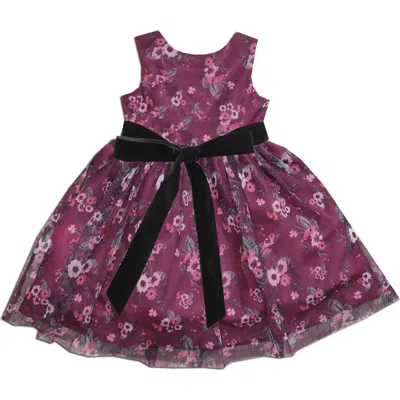 Joe-ella Kids' Mesh Print Party Dress In Purple