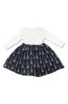 Joe-ella Kids' Paris Print Party Dress In Black