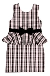 Joe-ella Kids' Plaid Peplum Party Dress In Pink