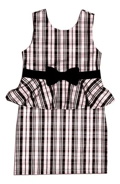 Joe-ella Kids' Plaid Peplum Party Dress In Pink