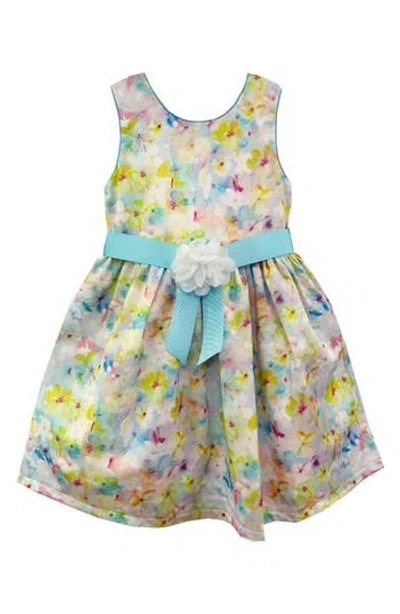 Joe-ella Kids' Rosette Ribbon Sleeveless Dress In Multi