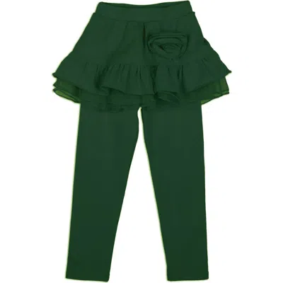 Joe-ella Kids' Rosette Skirted Leggings In Green