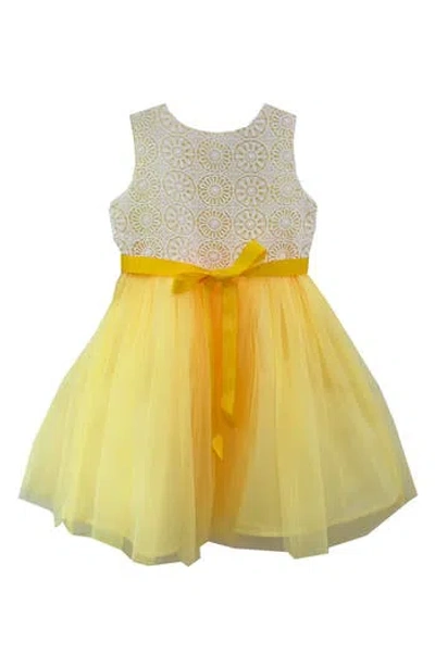 Joe-ella Kids' Tulle Overlay Dress In Yellow