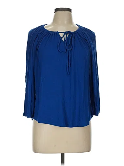 Pre-owned Joe Fresh 3/4 Sleeve Blouse In Blue