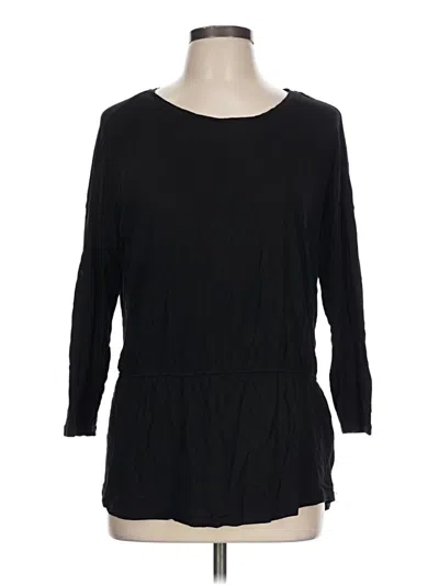 Pre-owned Joe Fresh 3/4 Sleeve Top Black Boatneck Tops