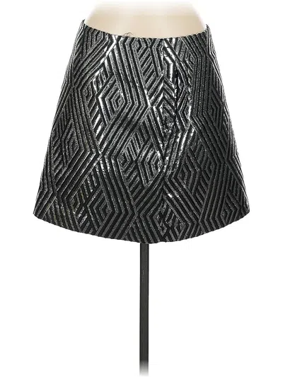 Pre-owned Joe Fresh Faux Leather Skirt In Silver