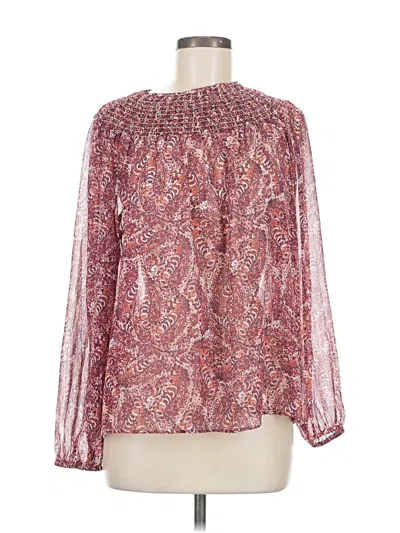 Pre-owned Joe Fresh Long Sleeve Blouse In Burgundy