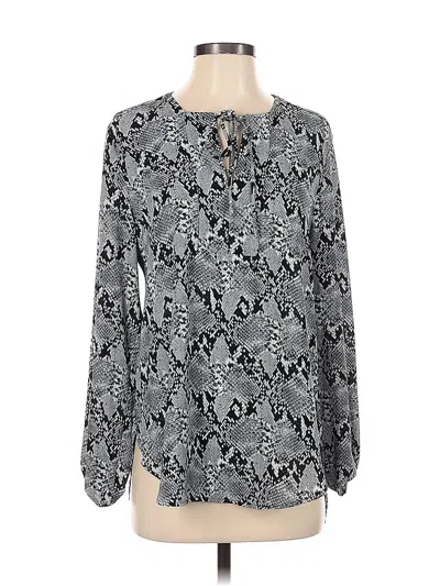 Pre-owned Joe Fresh Long Sleeve Blouse In Gray