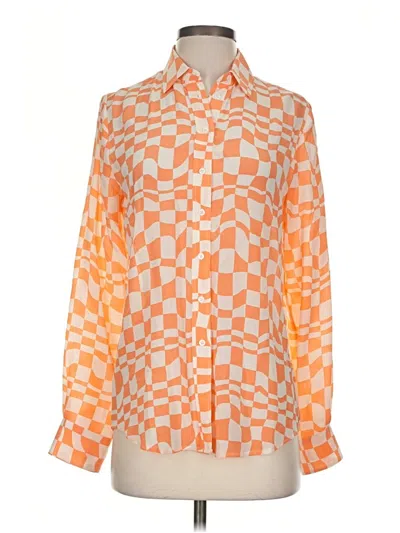 Pre-owned Joe Fresh Long Sleeve Blouse In Orange