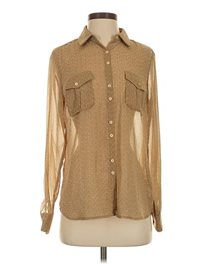Pre-owned Joe Fresh Long Sleeve Blouse In Tan