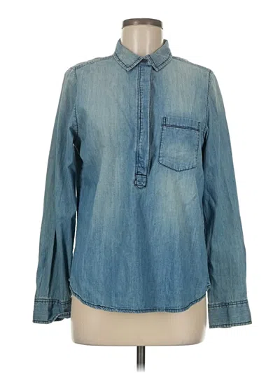 Pre-owned Joe Fresh Long Sleeve Button Down Shirt In Blue