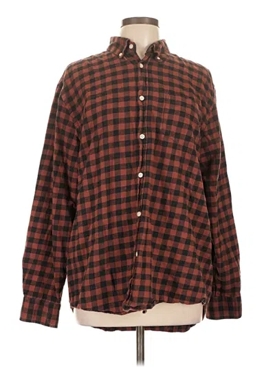 Pre-owned Joe Fresh Long Sleeve Button Down Shirt In Brown