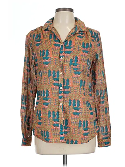 Pre-owned Joe Fresh Long Sleeve Button Down Shirt In Brown