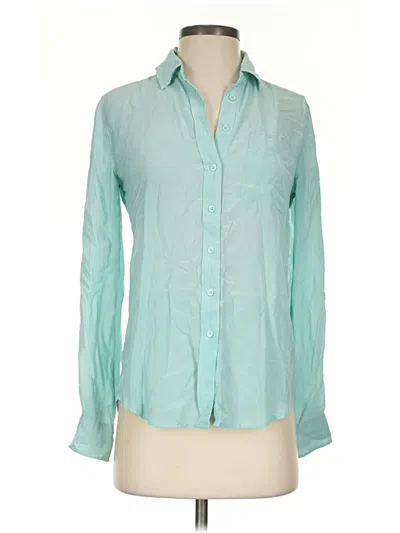 Pre-owned Joe Fresh Long Sleeve Button Down Shirt In Teal
