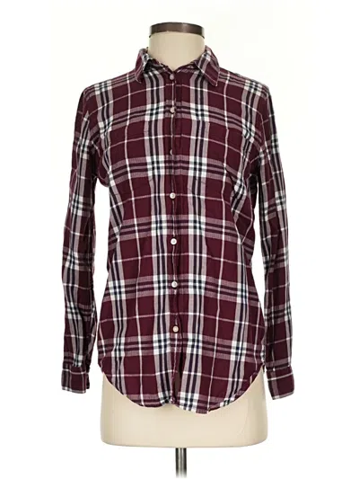 Pre-owned Joe Fresh Long Sleeve Henley Shirt In Burgundy