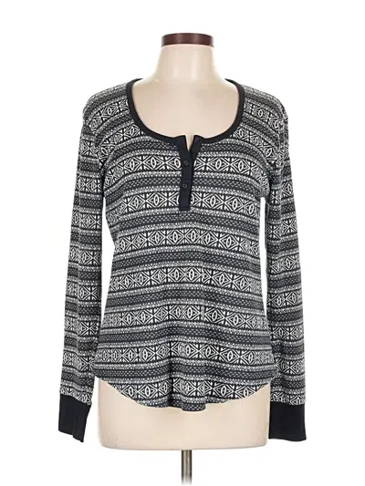 Pre-owned Joe Fresh Long Sleeve Henley Shirt In Gray