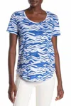Joe Fresh Printed Short Sleeve Tee Shirt In Ocean Blue In Blue